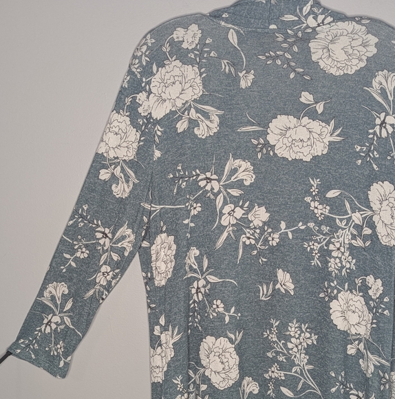 EUC✨ MIX BY 41 HAWTHORN green floral XL Sierra 3/4 Sleeve Cardigan - Picture 7 of 11